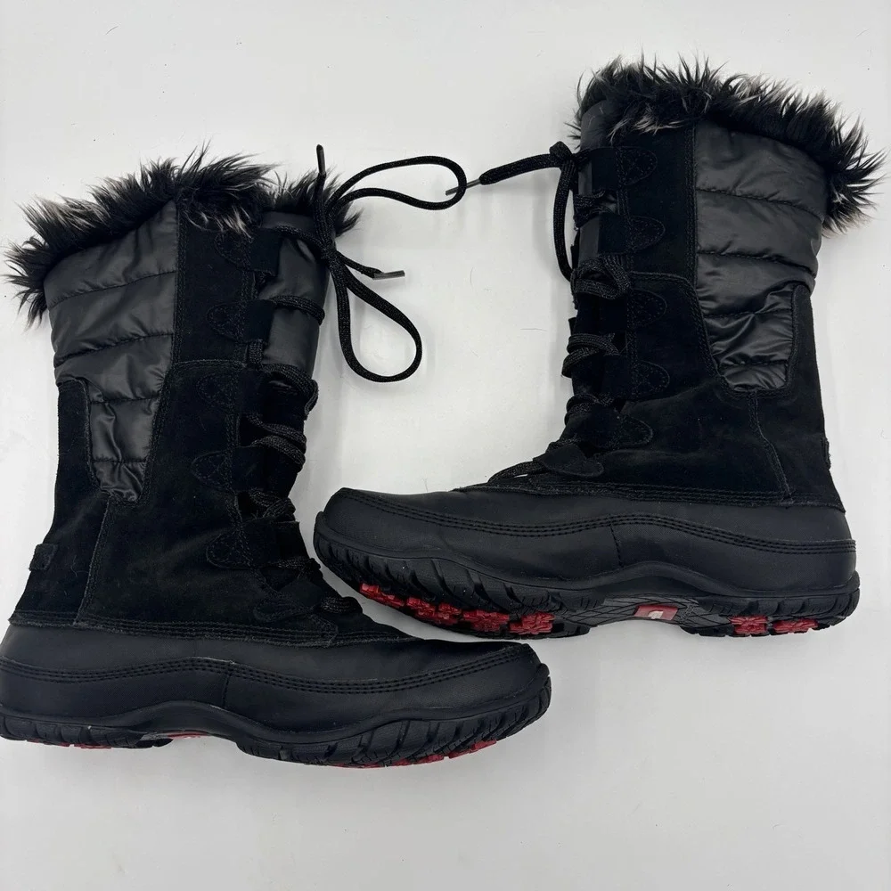 The North Face Nuptse Purna Boots Tall Waterproof Women's 6.5 Black‎ Snow Winter